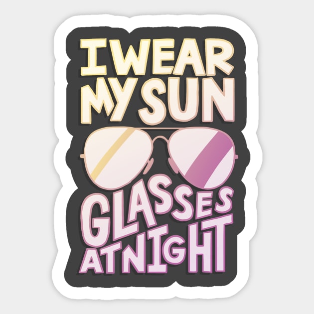 Sunglasses at Night Sticker by polliadesign